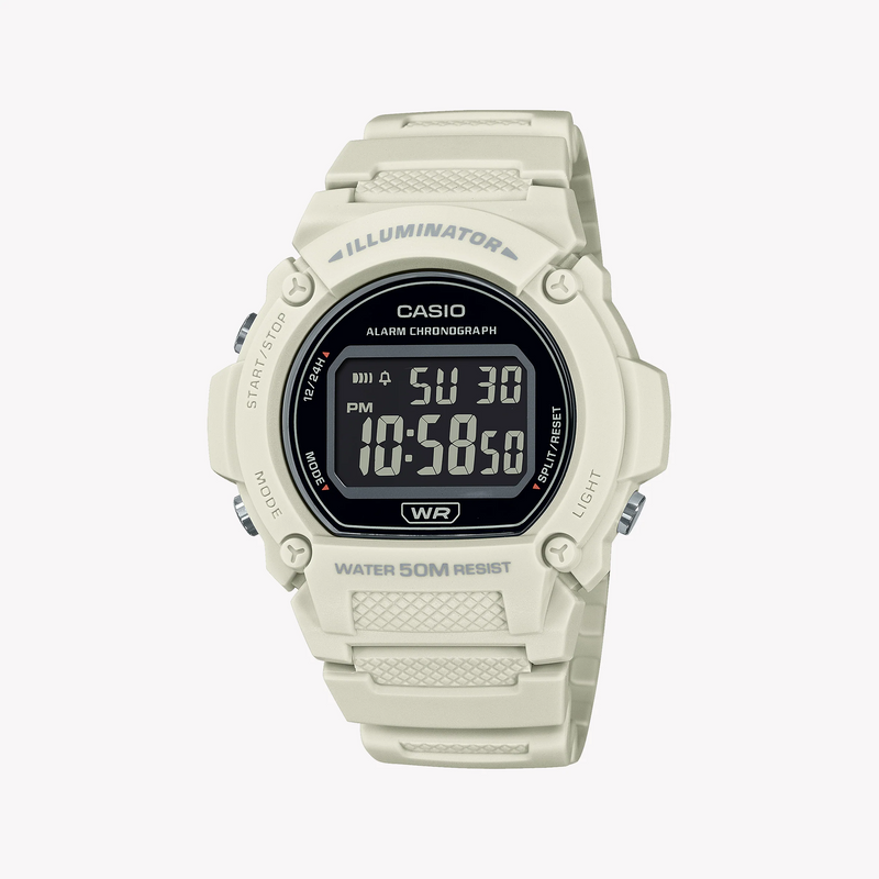 Casio Men's White Resin Watch, Digital Display | W-219hc-8bv by i-watch