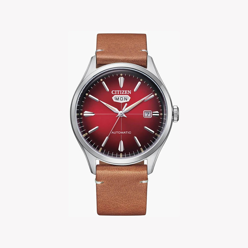 Citizen Nh8390-11x Bold Automatic - Stunning Red Dial With Luxurious Leather Band Men's Watch by i-watch