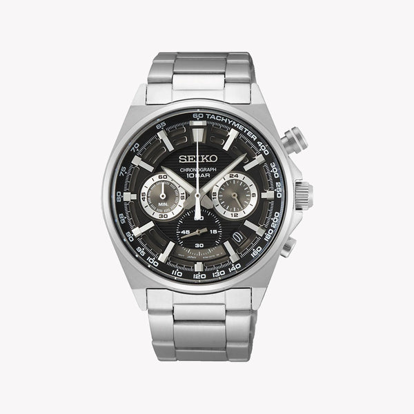Seiko Men's Silver Watch, Black Dial | Ssb397p1 by i-watch