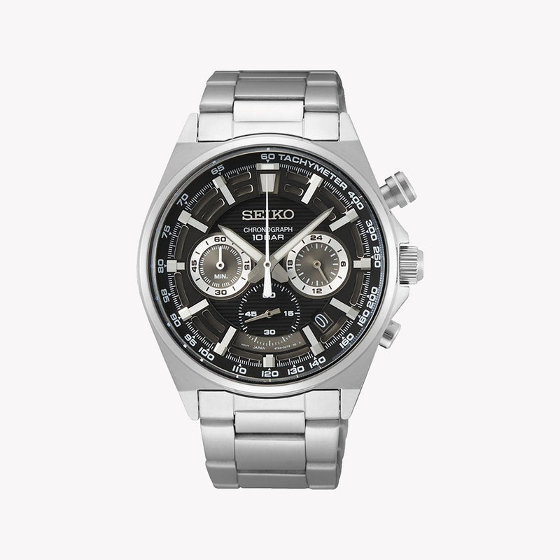 Seiko Men's Silver Watch, Black Dial | Ssb397p1 by i-watch