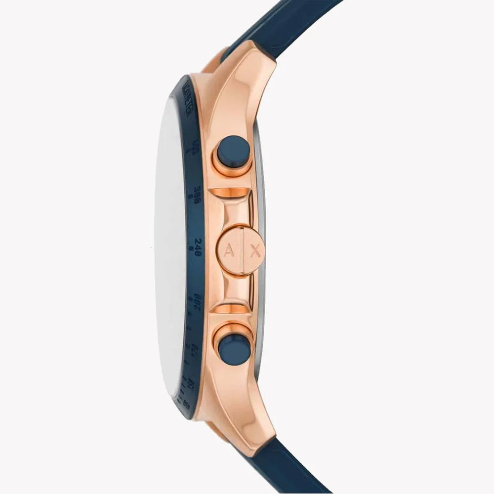 Armani Exchange Men's Rose Gold Watch, Blue Silicone Band | Ax2440 by i-watch