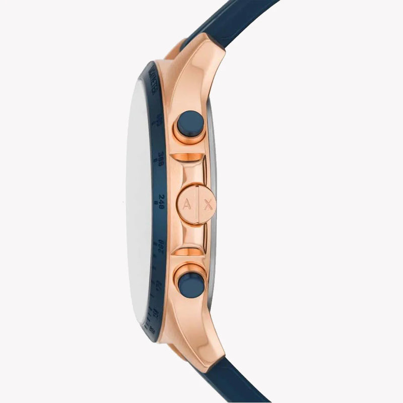 Armani Exchange Men's Rose Gold Watch, Blue Silicone Band | Ax2440 by i-watch