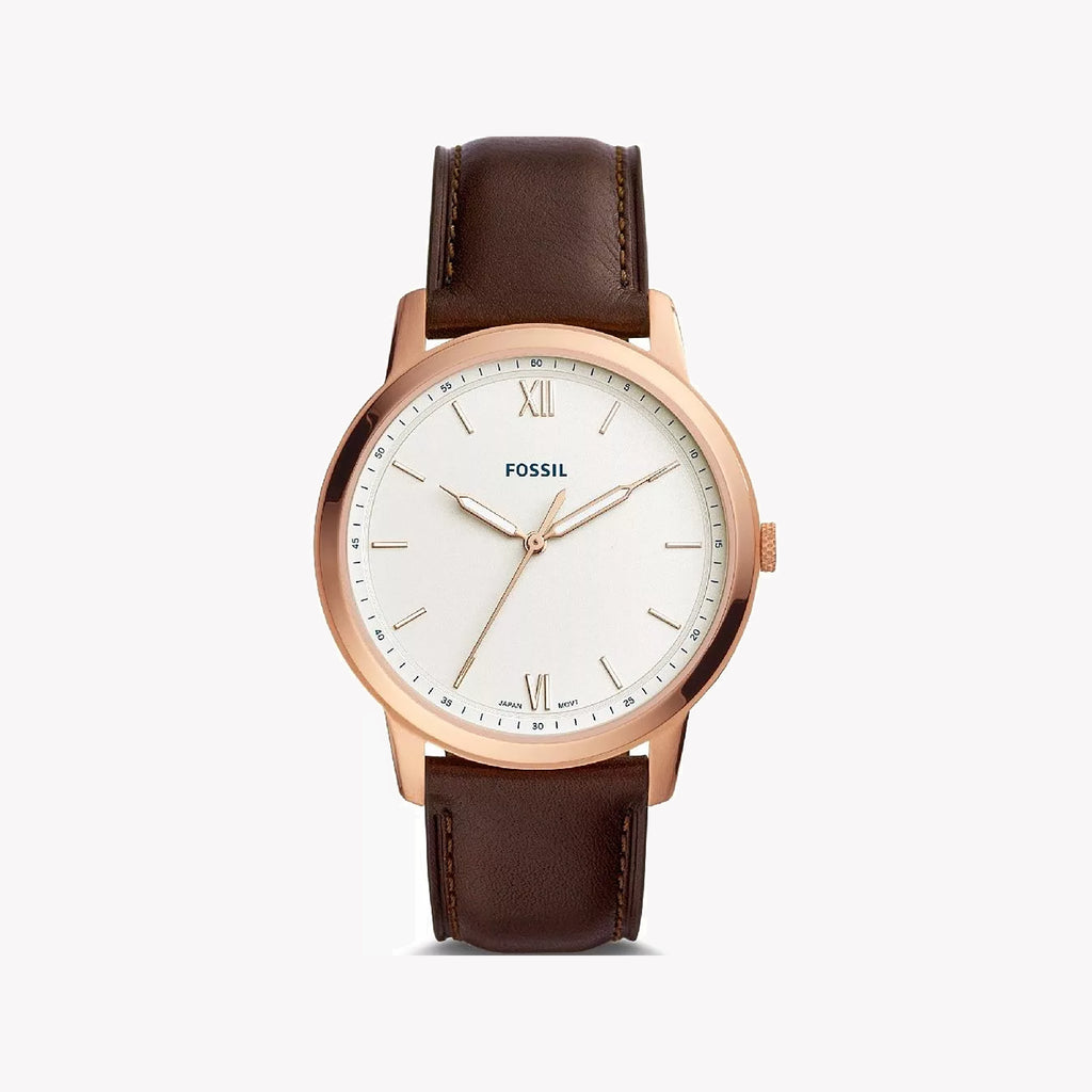 FOSSIL FS5463 BOLD CLASSIC - Men's Gold Stainless Steel & Brown Leather Watch