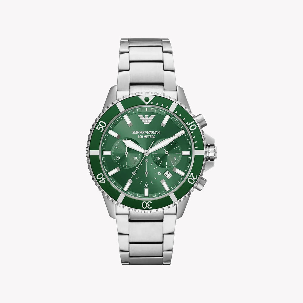 Emporio Armani Men's Silver Watch, Green Dial | Ar11500 by i-watch