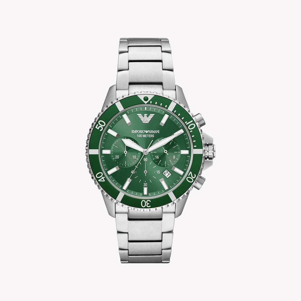 Emporio Armani AR11500 - BOLD GREEN DIAL - STAINLESS STEEL ELEGANCE - MEN'S TIMEPIECE