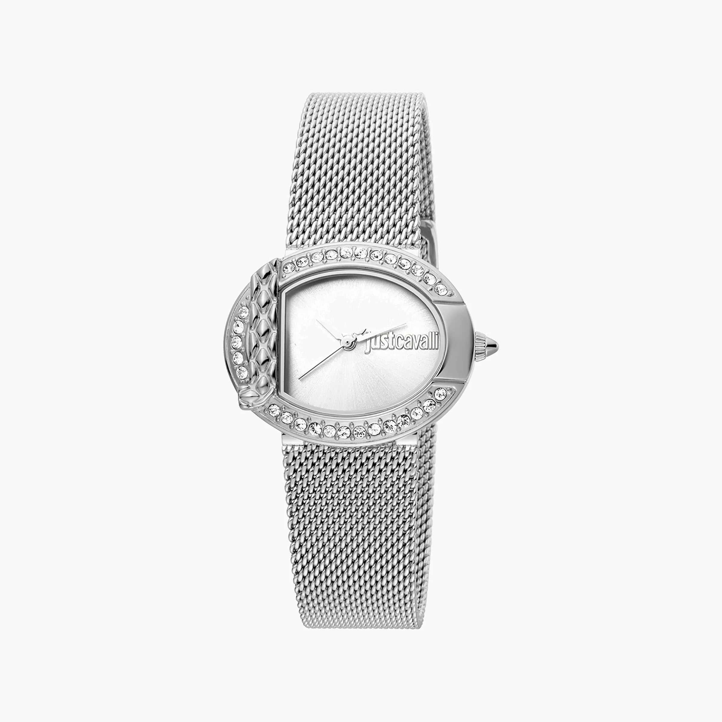 JUST CAVALLI Women's Watch with Silver Stainless Steel Case and Silver Stainless Steel Band