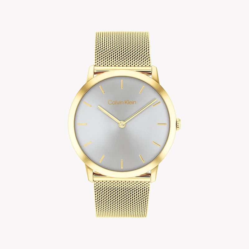 Ck Calvin Klein Unisex Gold Watch, Silver Band | 25300003 by i-watch