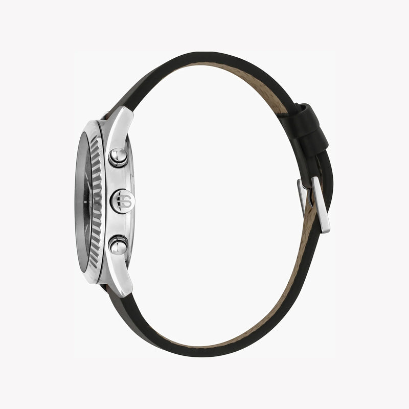 Esprit Men's Black Leather Watch, Black Dial | Es1g030m0015 by i-watch