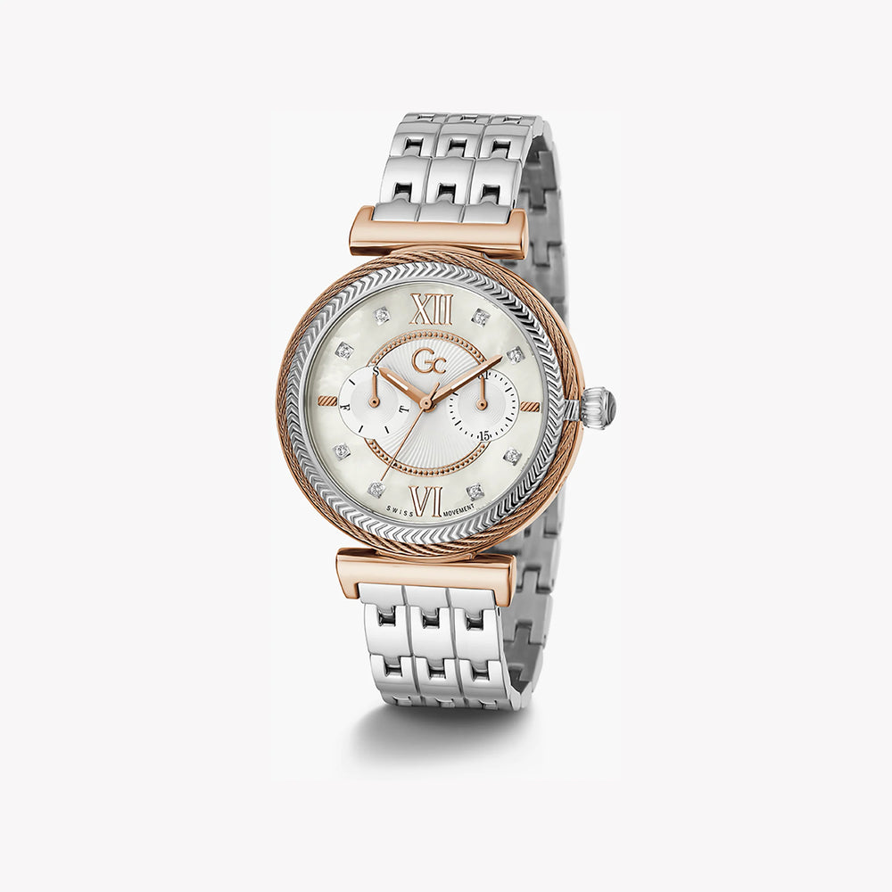 Guess Collection Men's Rose Gold Watch, Silver Band | Y76001l1mf by i-watch