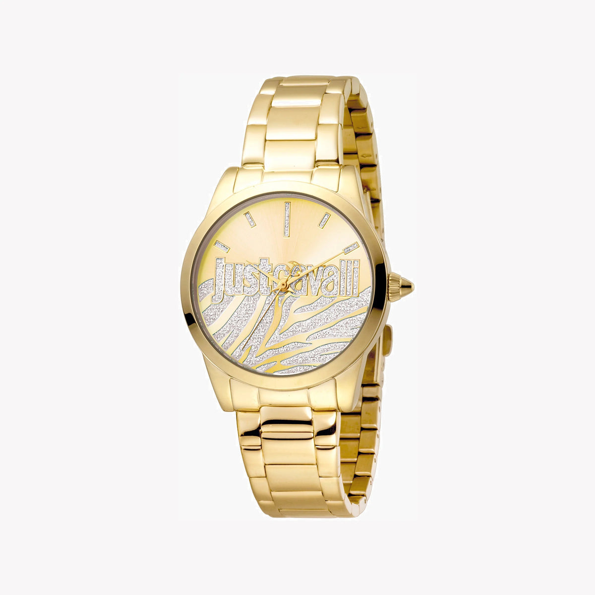 JUST CAVALLI Women's Watch with Gold Stainless Steel Case and Gold Stainless Steel Band