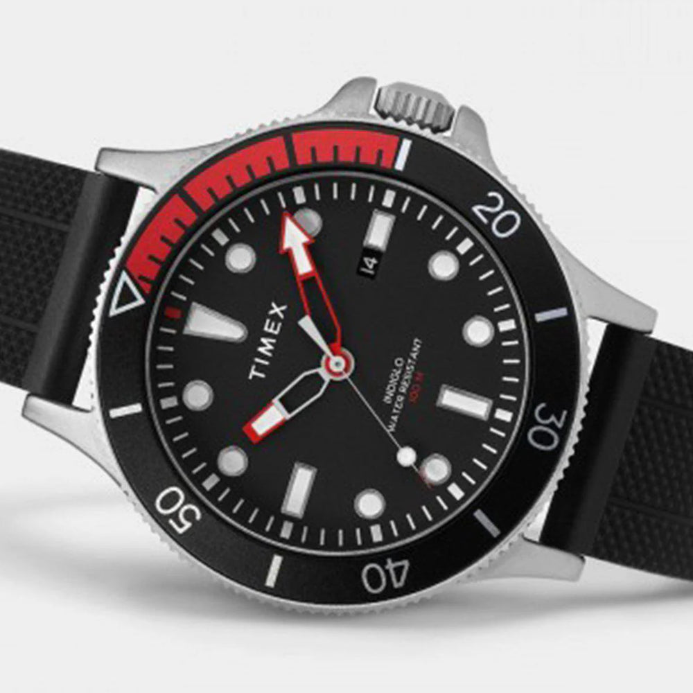 Timex Men's Black Silicone Watch, Brass Case | Tw2t30000 by i-watch