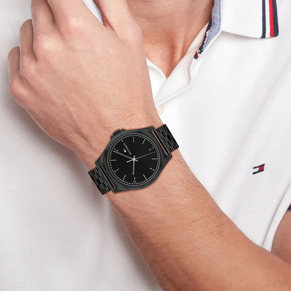 Tommy Hilfiger Men's Black Stainless Steel Watch | 1691637 by i-watch