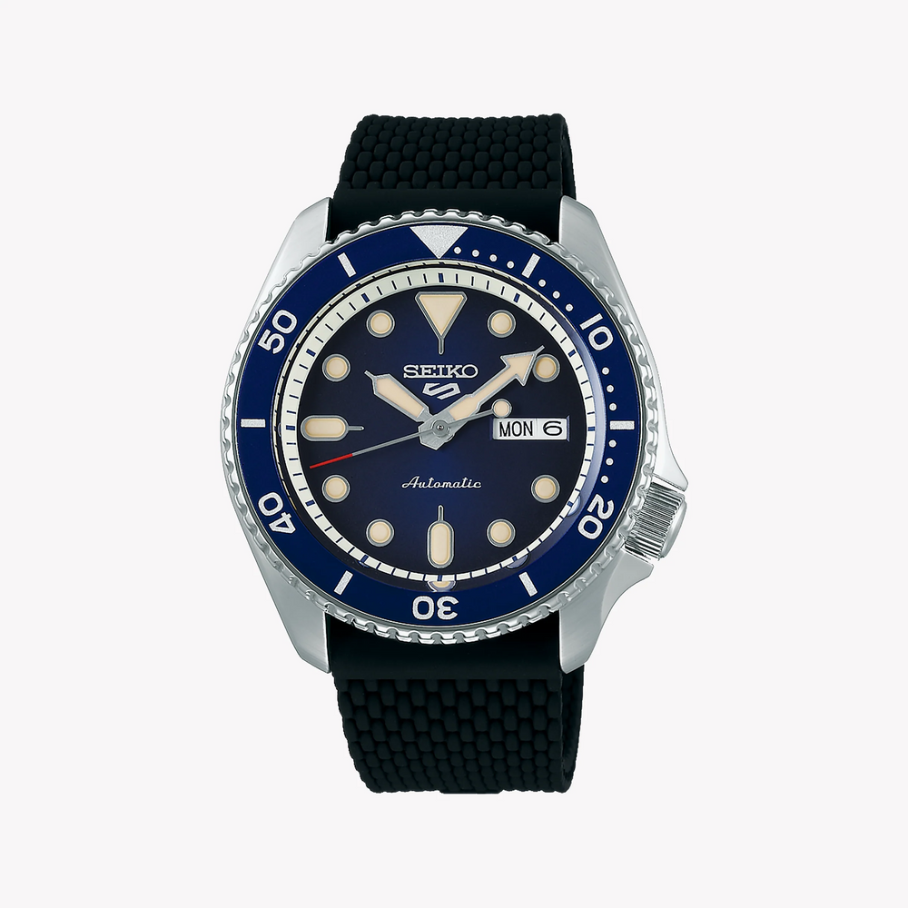 Seiko Men's Blue Stainless Steel Watch, Black Silicone | Srpd71k2 by i-watch