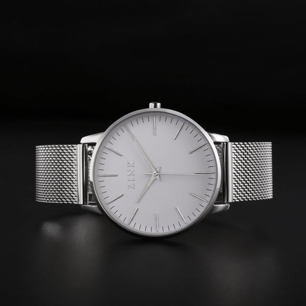 Zink Women's Watch With Silver Stainless Steel Case And Silver Stainless Steel Band