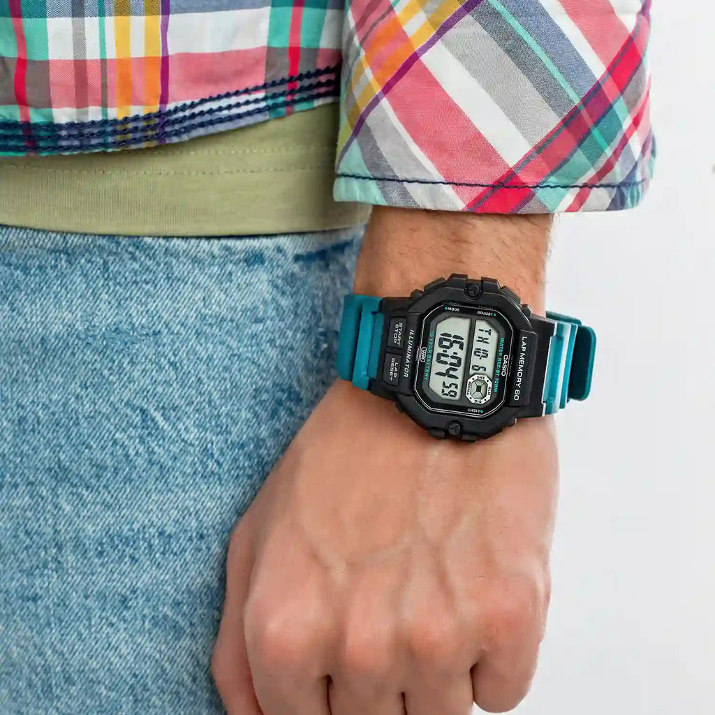 CASIO WS-1400H-3AVDF DYNAMIC ADVENTURER - SPORTY MEN'S WATCH with Black Resin Case and Blue Band-i-Watch-2