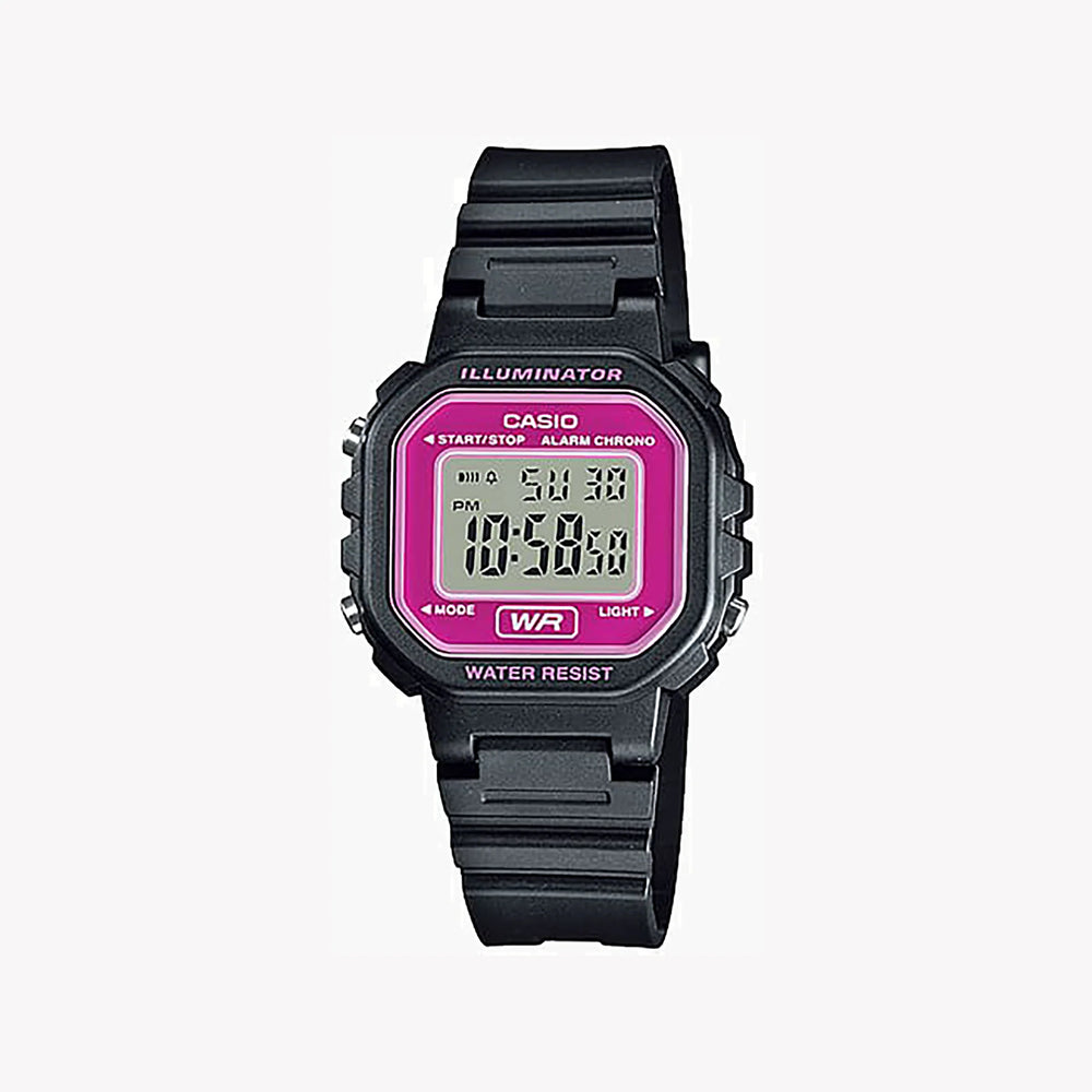 CASIO Women's Watch with Black Resin Case and Black Resin Band