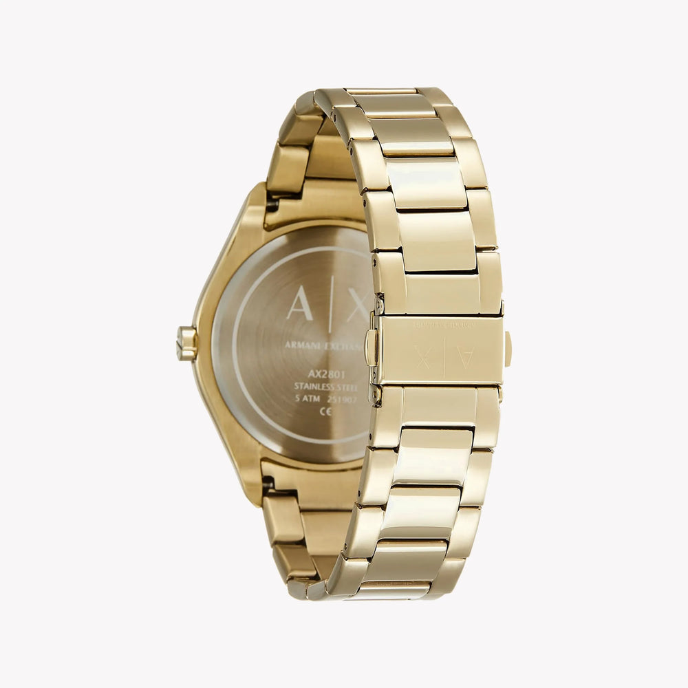 ARMANI EXCHANGE AX2801 - BOLD GOLD STAINLESS STEEL MEN'S WATCH WITH STRIKING BLACK DIAL-i-Watch-3