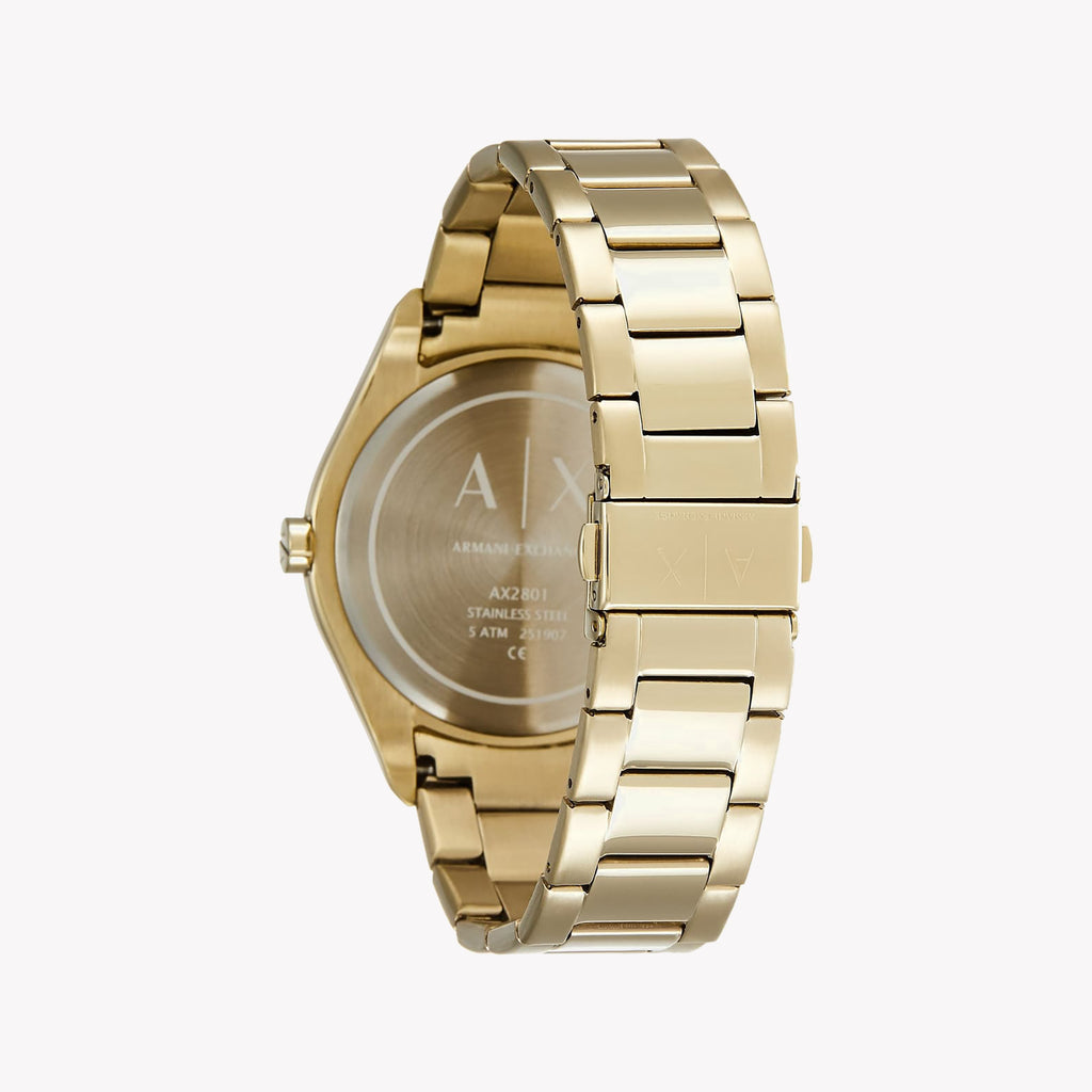 ARMANI EXCHANGE AX2801 - BOLD GOLD STAINLESS STEEL MEN'S WATCH WITH STRIKING BLACK DIAL-i-Watch-3