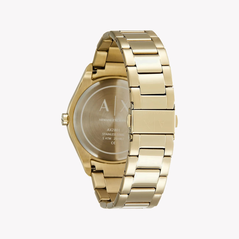 ARMANI EXCHANGE AX2801 - BOLD GOLD STAINLESS STEEL MEN'S WATCH WITH STRIKING BLACK DIAL-i-Watch-3