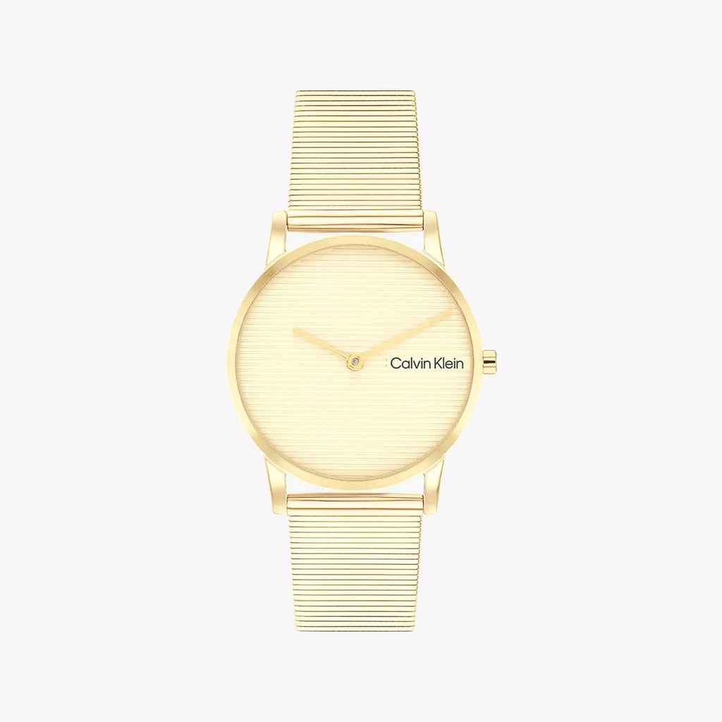 CK CALVIN KLEIN GOLD CHARM - MODERN SOPHISTICATION WOMEN'S WATCH WITH STAINLESS STEEL BAND