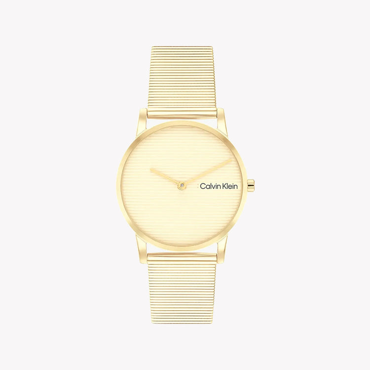 CK CALVIN KLEIN GOLD CHARM - MODERN SOPHISTICATION WOMEN'S WATCH WITH STAINLESS STEEL BAND