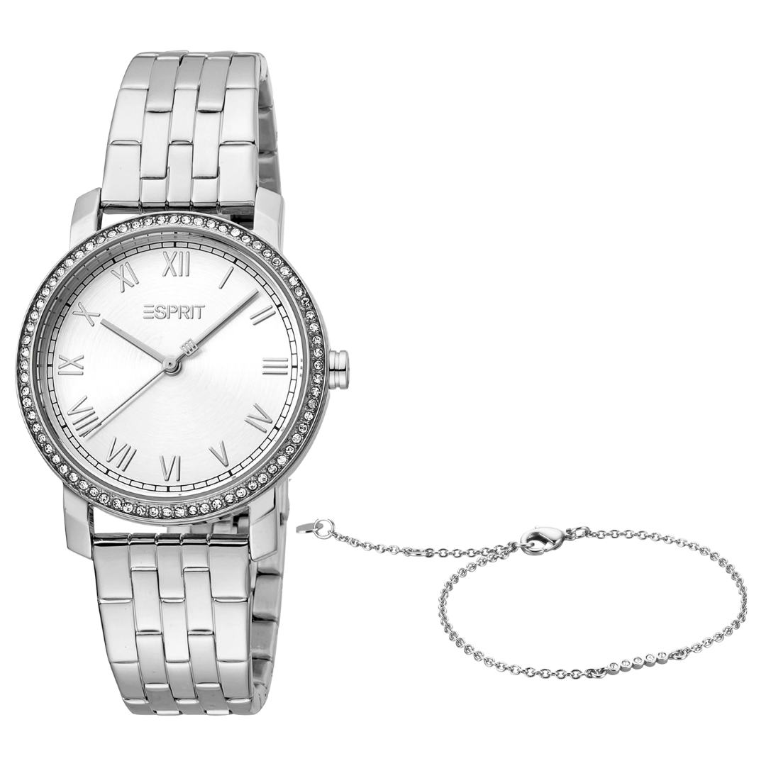 ESPRIT Women's Watch with Silver Stainless Steel Case and Silver Stainless Steel Band