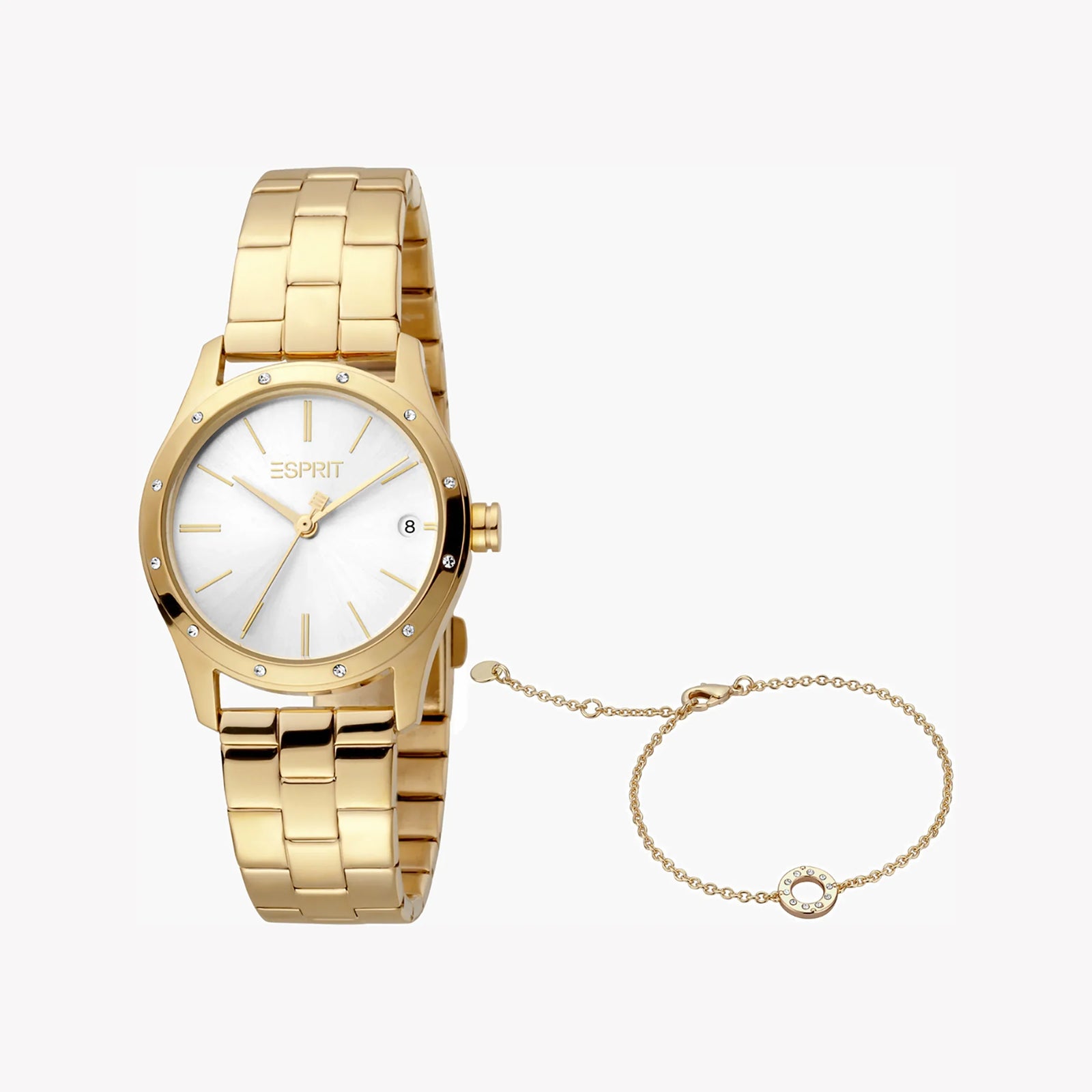 Esprit Women's Gold Stainless Steel Watch, Silver Dial | Es1l197m0035 by i-watch