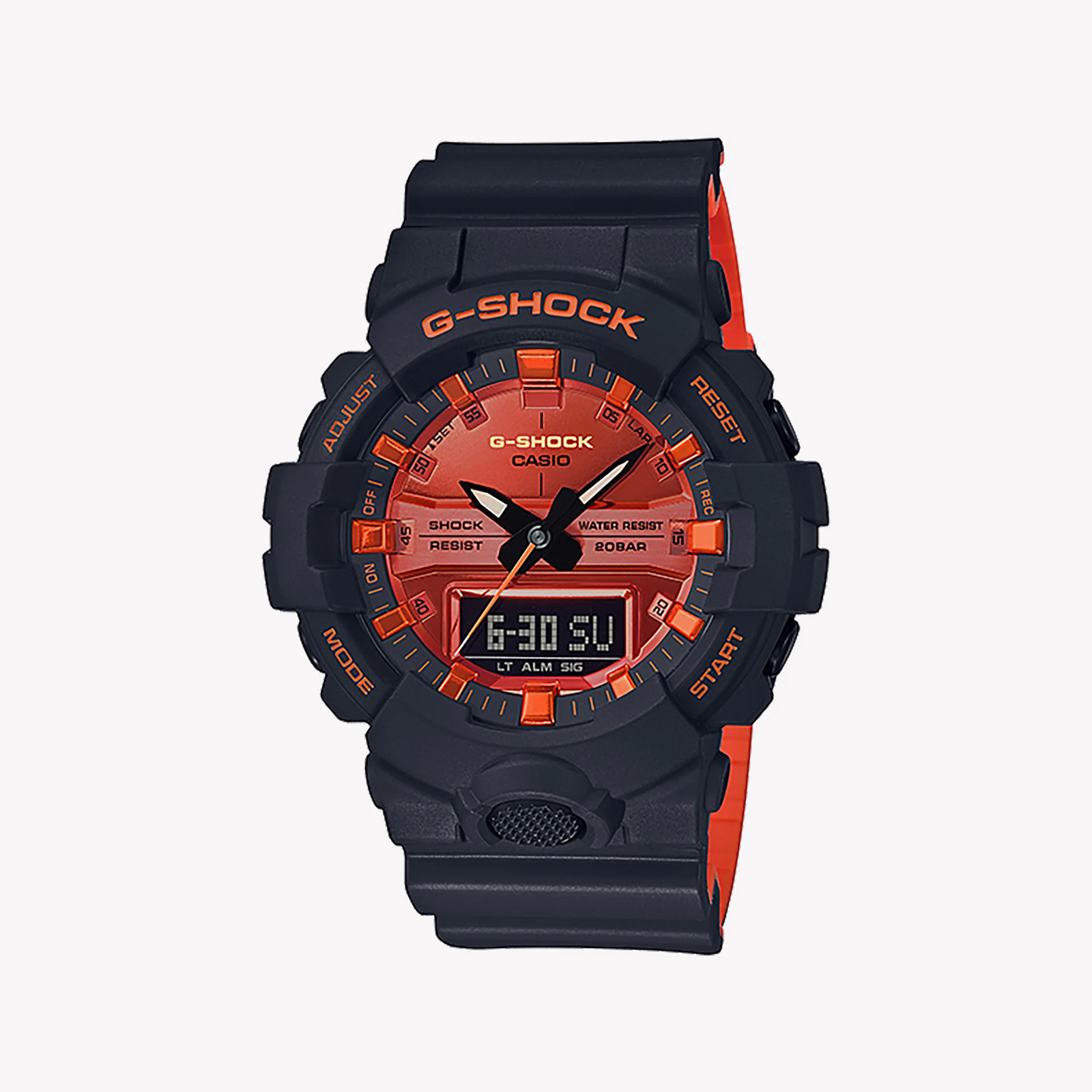 G-Shock Men's Black/Red Resin Watch, Resin Case | Ga-800br-1adr by i-watch