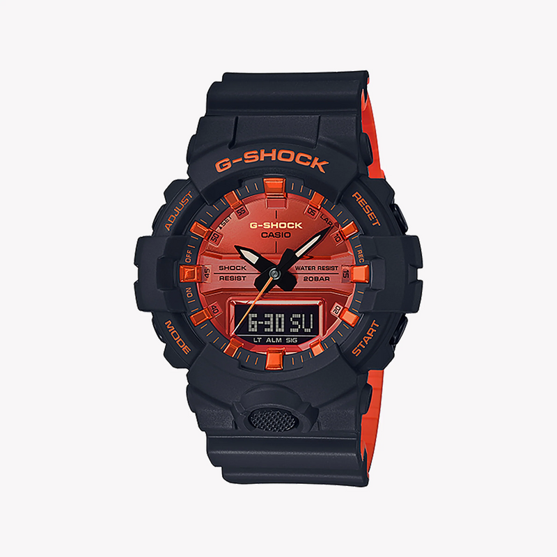 G-Shock Men's Black/Red Resin Watch, Resin Case | Ga-800br-1adr by i-watch