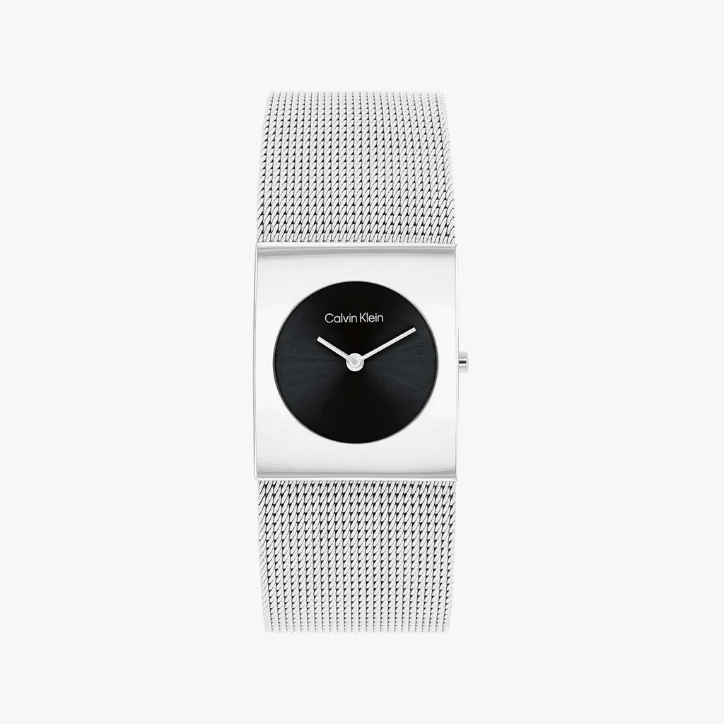 CK CALVIN KLEIN NEW COLLECTION - ELEGANT SIMPLICITY WOMEN'S WATCH with Silver Band and Black Dial