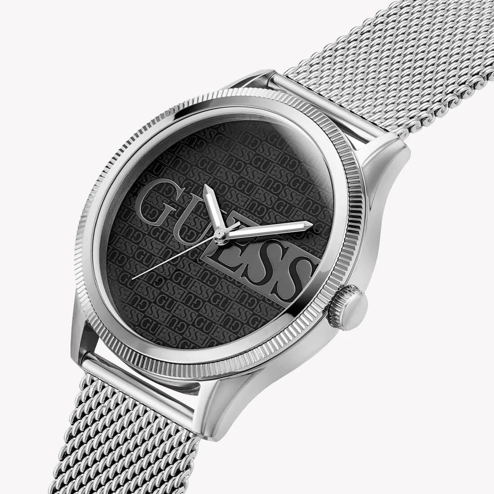 Guess Women's Silver Steel Watch, Black Dial | Gw0710g1 by i-watch
