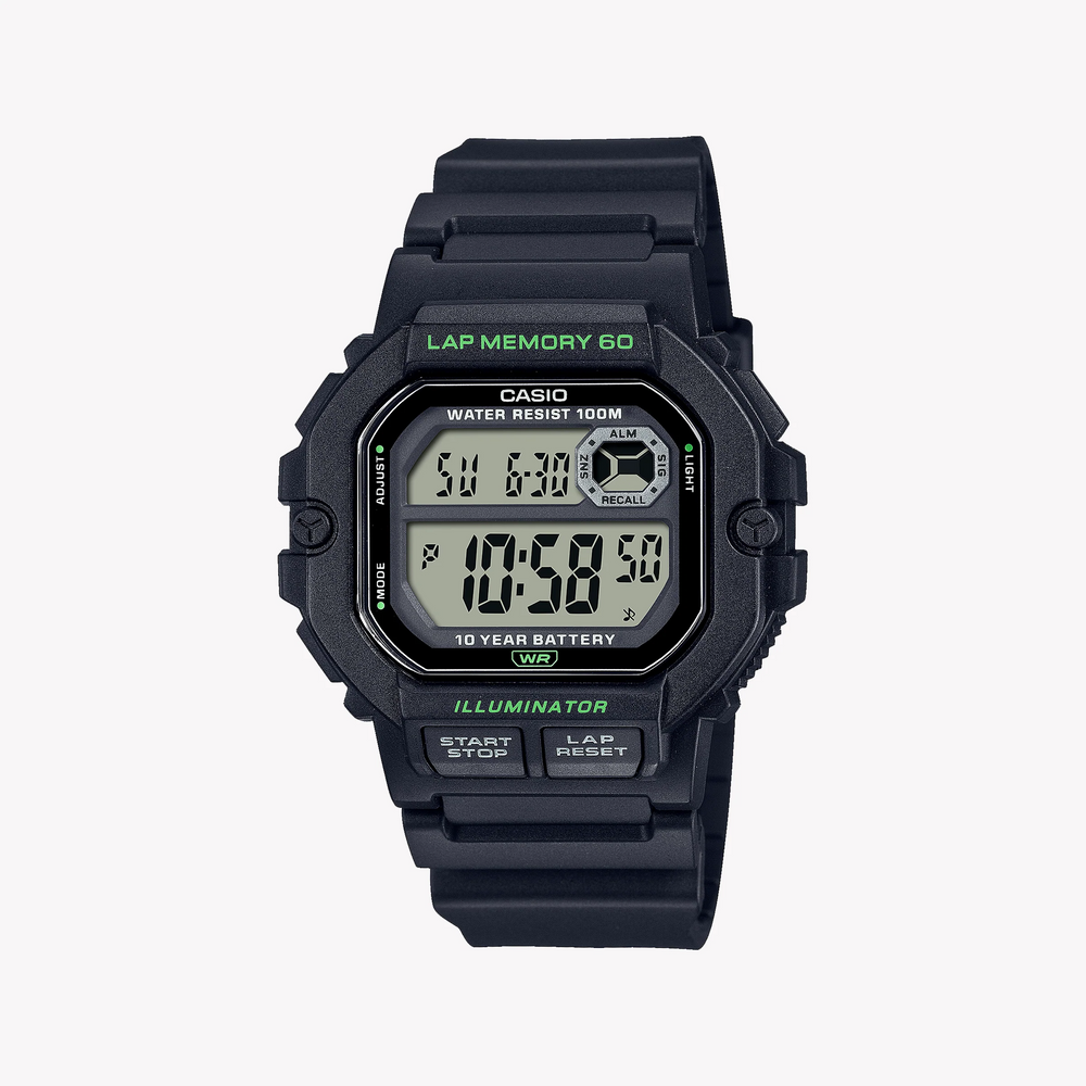 Casio Men's Black Resin Watch, Digital Display | Ws-1400h-1avdf by i-watch