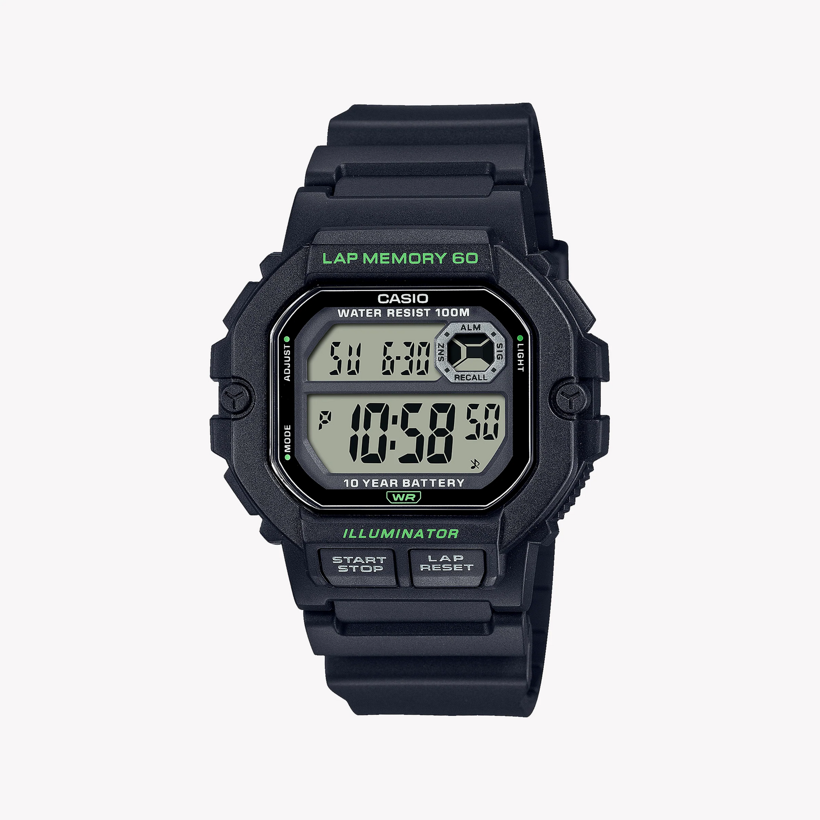 Casio Men's Black Resin Watch, Digital Display | Ws-1400h-1avdf by i-watch