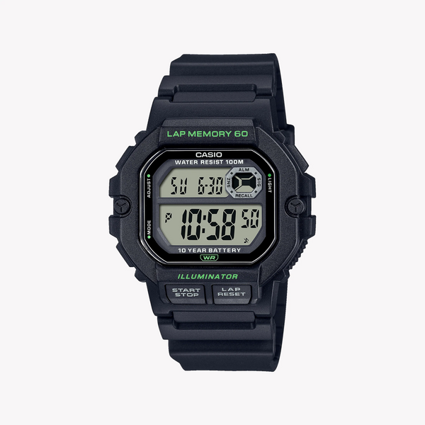 Casio Men's Black Resin Watch, Digital Display | Ws-1400h-1avdf by i-watch