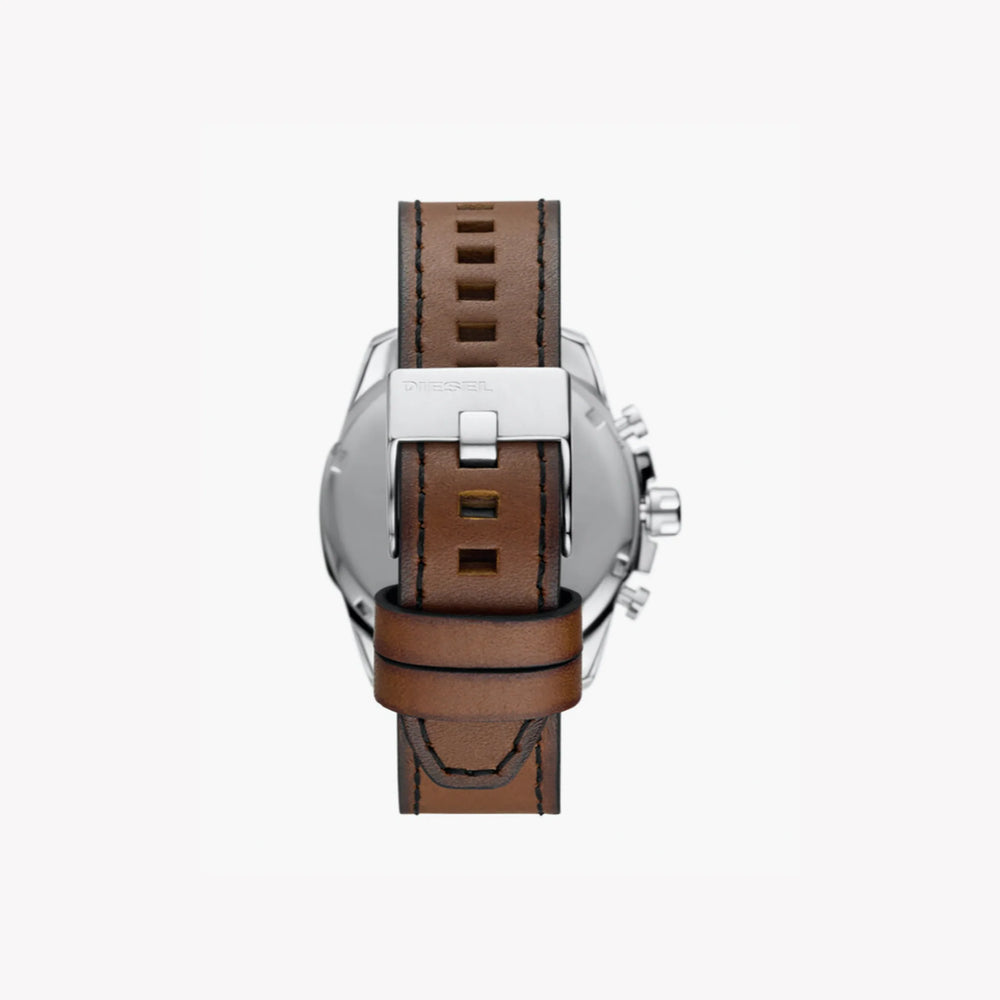 Diesel Men's Silver Stainless Steel, Brown Leather | Dz4599 by i-watch