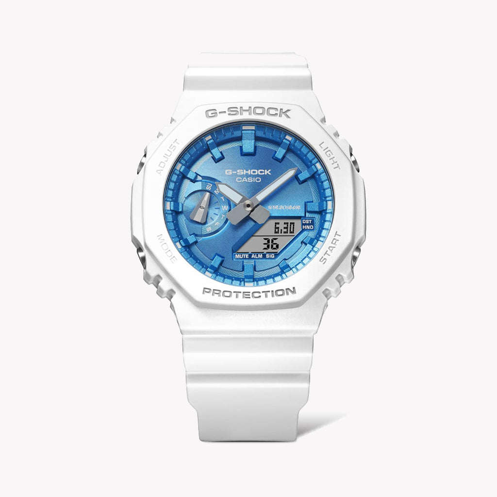 CASIO G-SHOCK GA-2100WS-7AER - ADVENTURE-READY STYLE MEN'S WATCH WITH WHITE BAND & BLUE DIAL-i-Watch-4