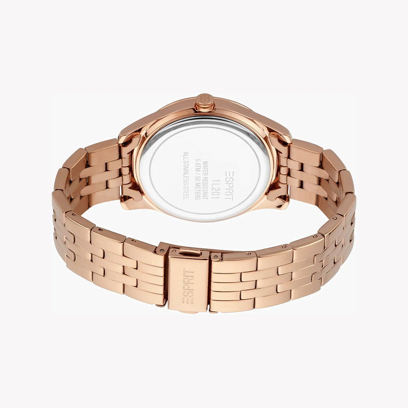Esprit Women's Rose Gold Stainless Steel Watch, Silver Dial | Es1l162m0045 by i-watch