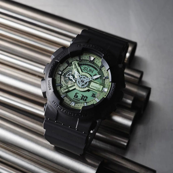 Casio G-Shock Men's Black Resin, Green Dial | Ga-110cd-1a3er