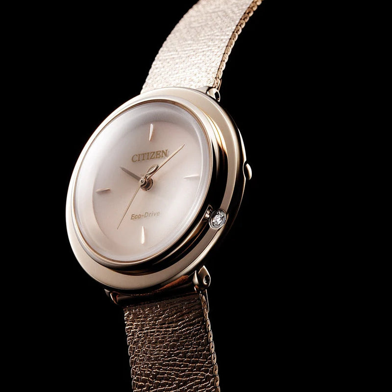 Citizen Em0643-84x - Radiant Gold Elegance: Women's Sophisticated Stainless Steel Timepiece by i-watch