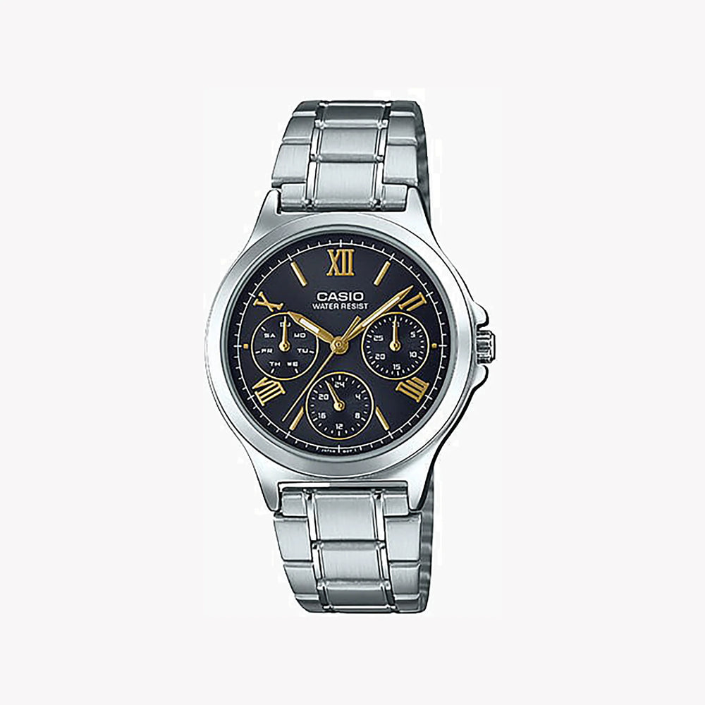 CASIO Women's Watch with Silver Stainless Steel Case and Silver Stainless Steel Band