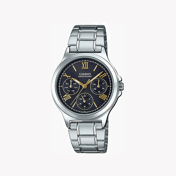 CASIO Women's Watch with Silver Stainless Steel Case and Silver Stainless Steel Band