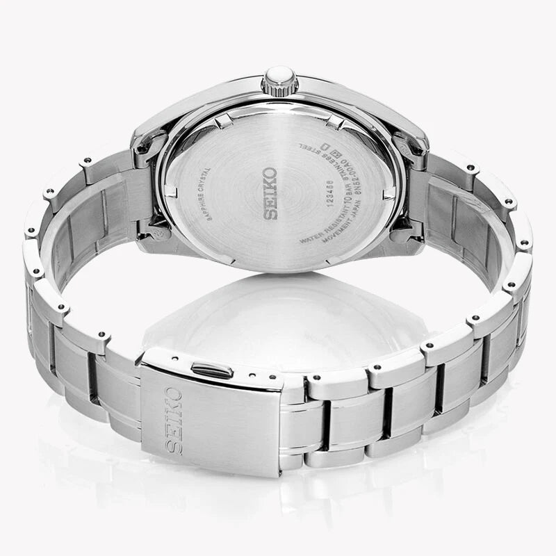 Seiko Men's Silver Stainless Steel Watch, Pink Dial | Sur523p1 by i-watch