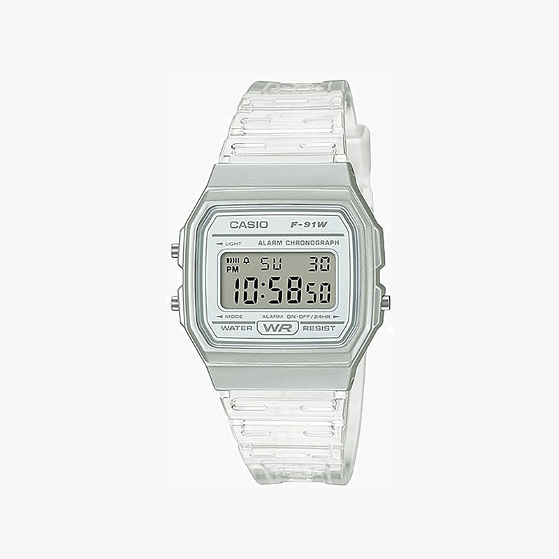 Casio Unisex White Resin Watch, Sleek Design | F-91ws-7df by i-watch
