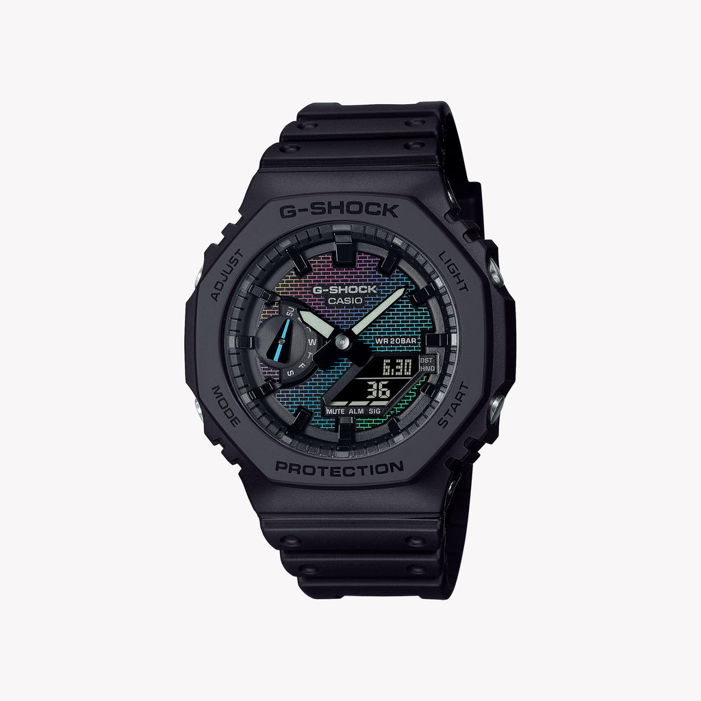 CASIO G-SHOCK GA-2100RW-1AER OAK STRIKING - VIBRANT RED ACCENTS UNISEX WATCH with bold design and resilient features.