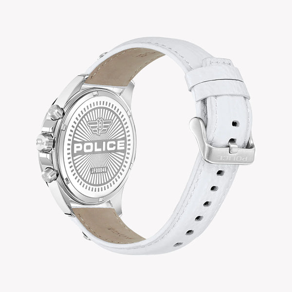 Police Men's Silver Leather Watch, Blue Dial | Pewjf0004603 by i-watch