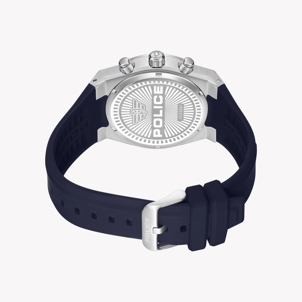 Police Men's Silver Leather Watch, Black Dial | Pewjq2226701 by i-watch