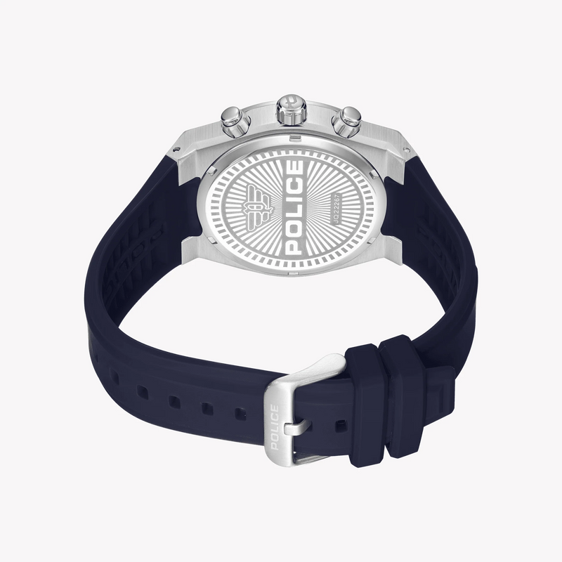 Police Men's Silver Leather Watch, Black Dial | Pewjq2226701 by i-watch