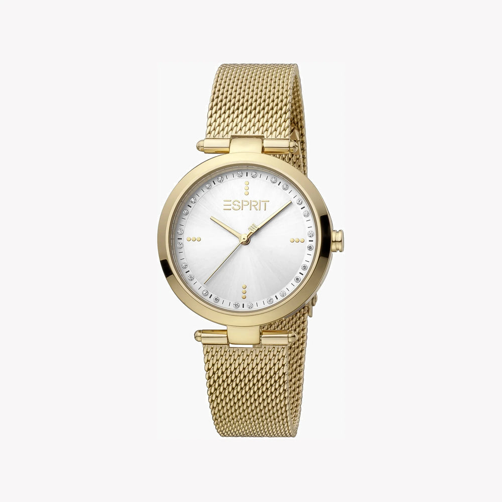 Esprit Women's Gold Stainless Steel Watch, Silver Dial | Es1g133m0045 by i-watch