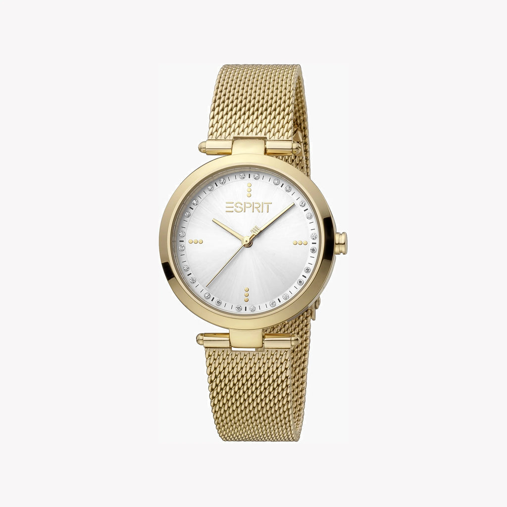 ESPRIT Women's Watch with Gold Stainless Steel Case and Gold Stainless Steel Band