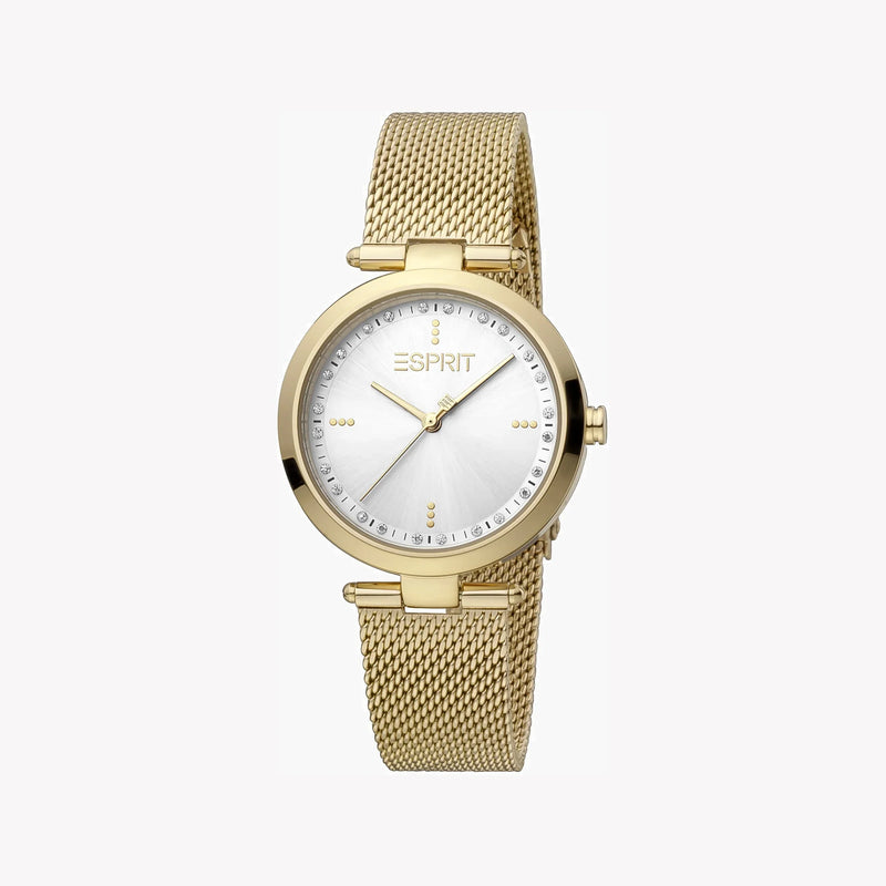 Esprit Women's Gold Stainless Steel Watch, Silver Dial | Es1g133m0045 by i-watch
